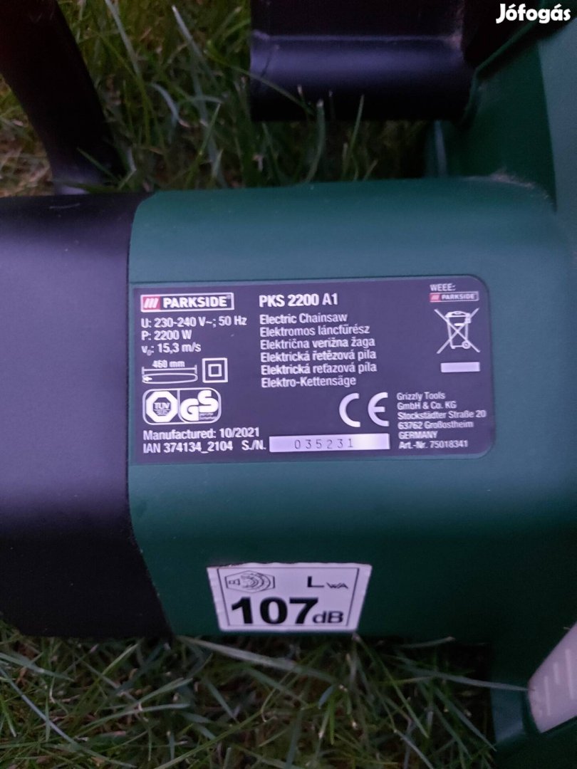 Parkside 2200w láncfűrész 3db új lánccal