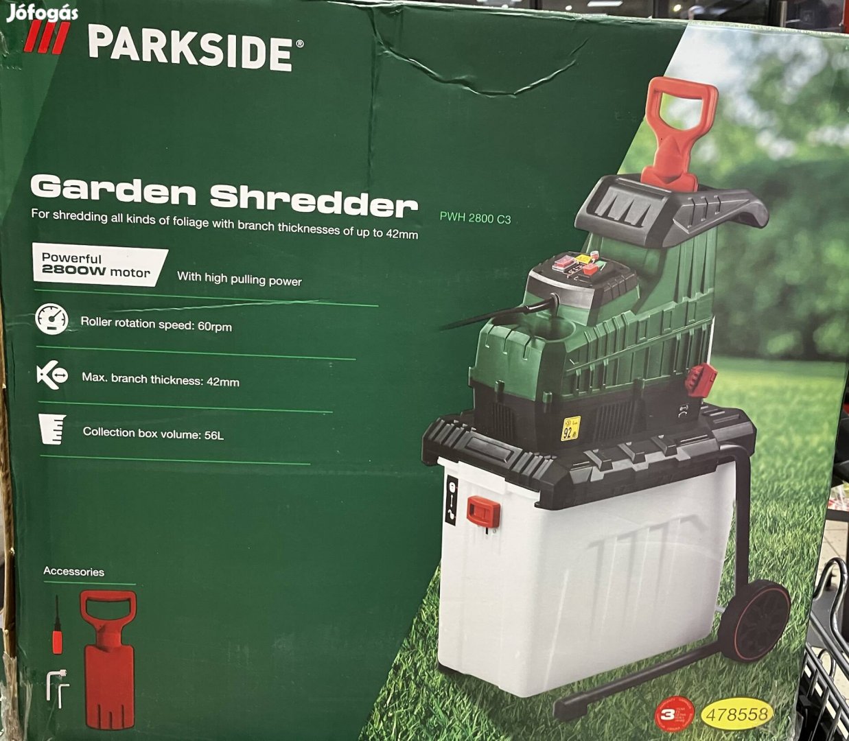 Parkside 2800w hengerkése ágdaráló, Új bontatlan 3év garancia