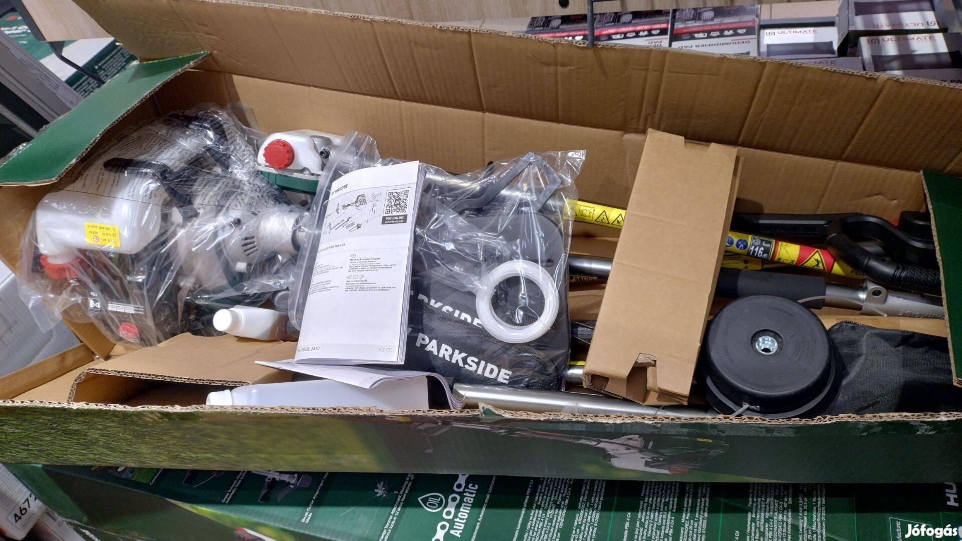 Parkside 4in1 benzines kombigép -fűkasza, láncűrész,