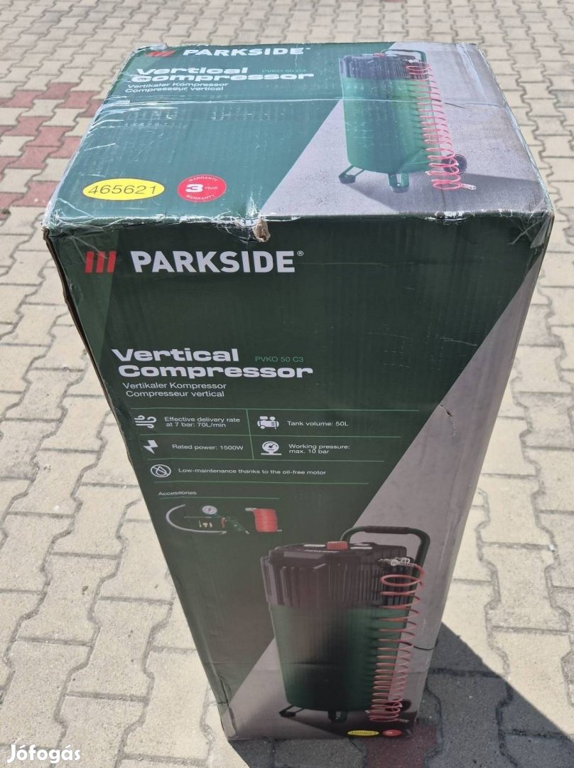 Parkside 50 literes függőleges kompresszor Pvko 50 C3
