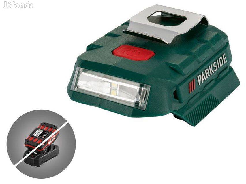 Parkside PAA 20 Li akku adapter+powerbank+LED lámpa új bontatlan doboz