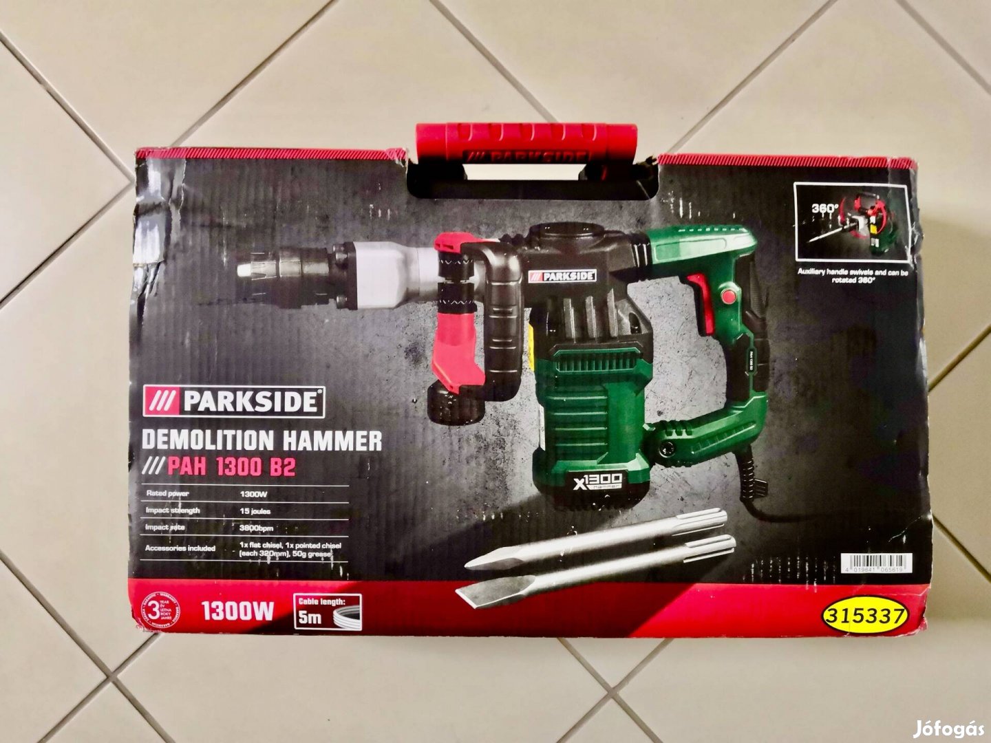 Parkside PAH 1300 B2 15J-os Vésőgép, Bontókalapács -Erős, Kompakt
