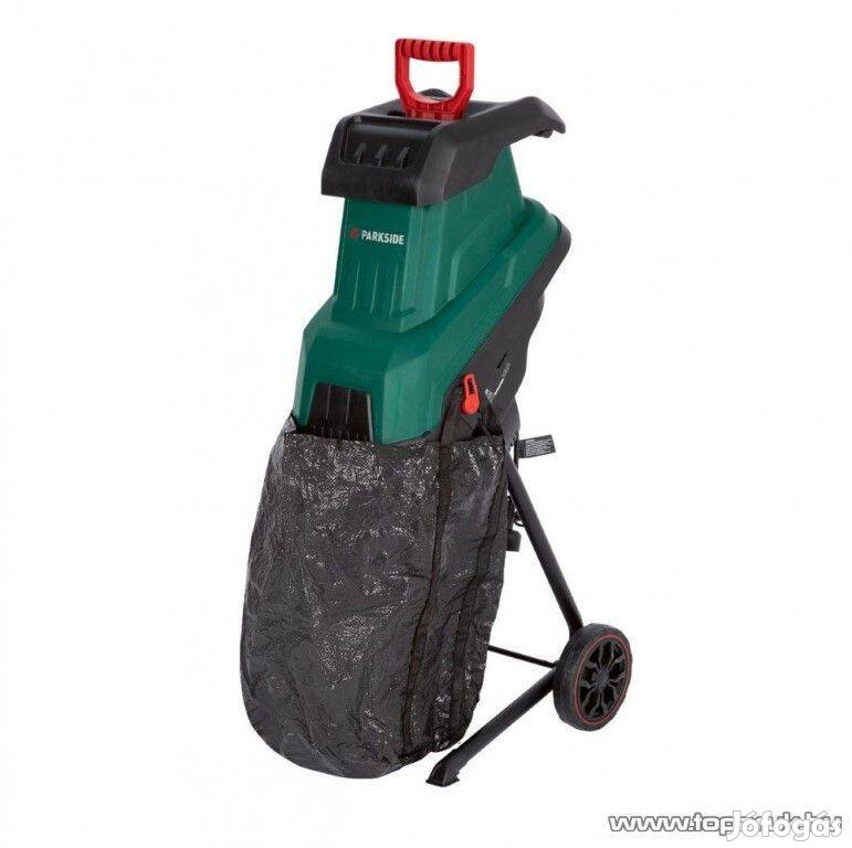 Parkside PMH 2400 C3 Csendes száraprító, késes aprító gyűjtőzsákkal