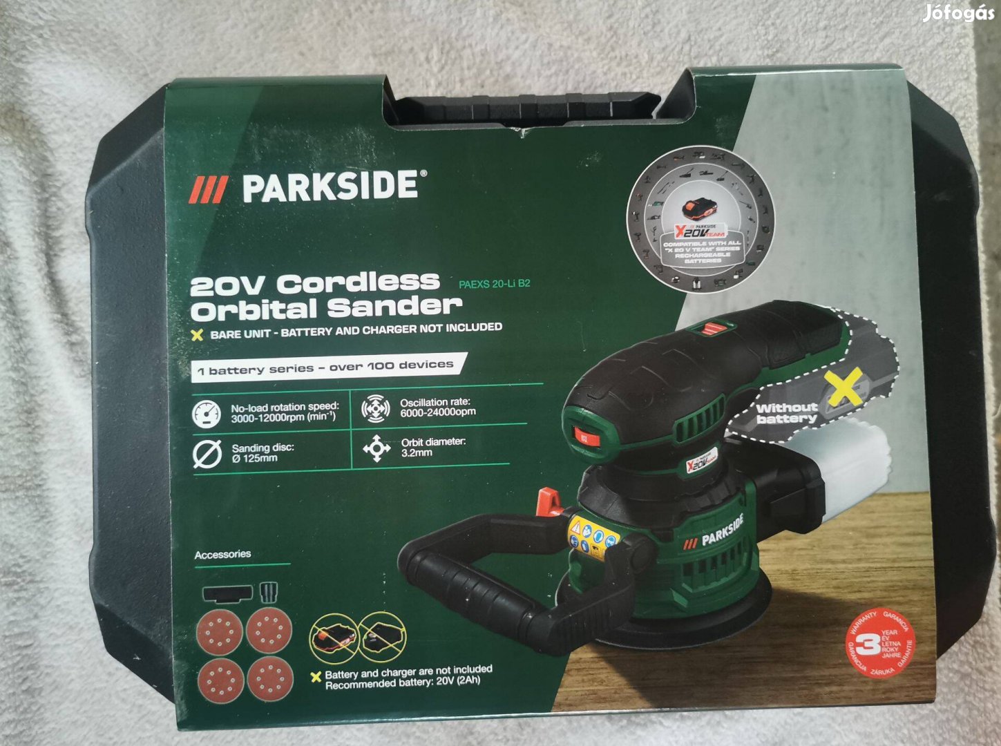 Parkside Paexs 20-Li B2 Excentercsiszoló új 3 év gari