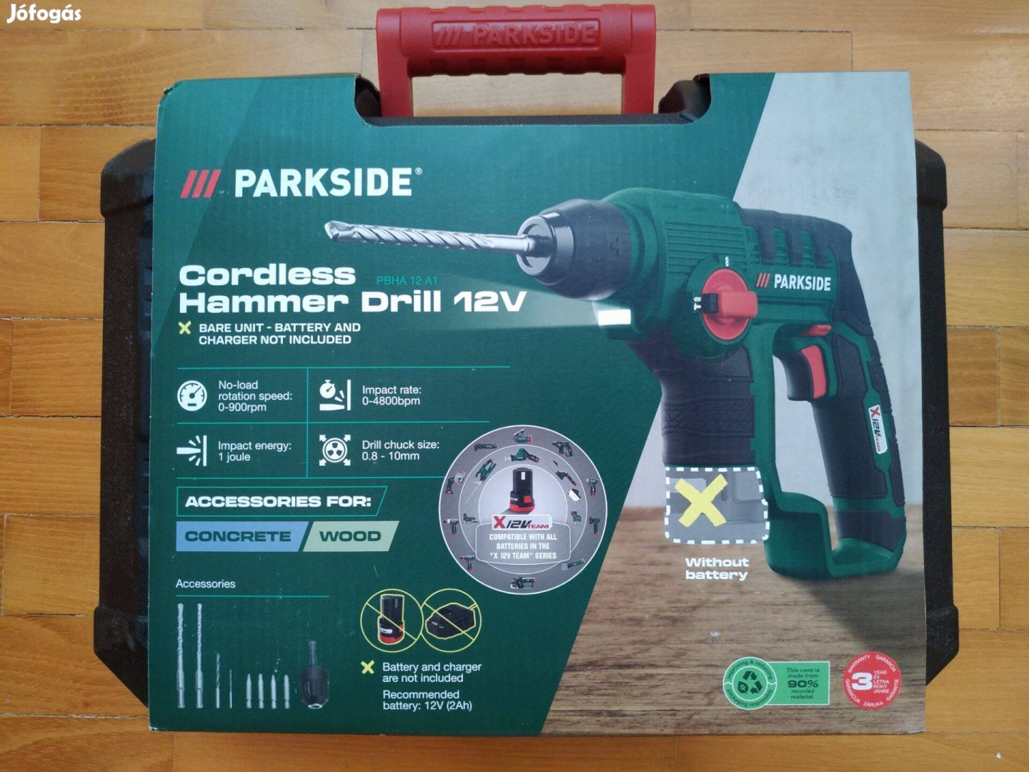 Parkside Pbha12 12 Volt akkus fúrókalapács fúró csavarozó új 3 év gari