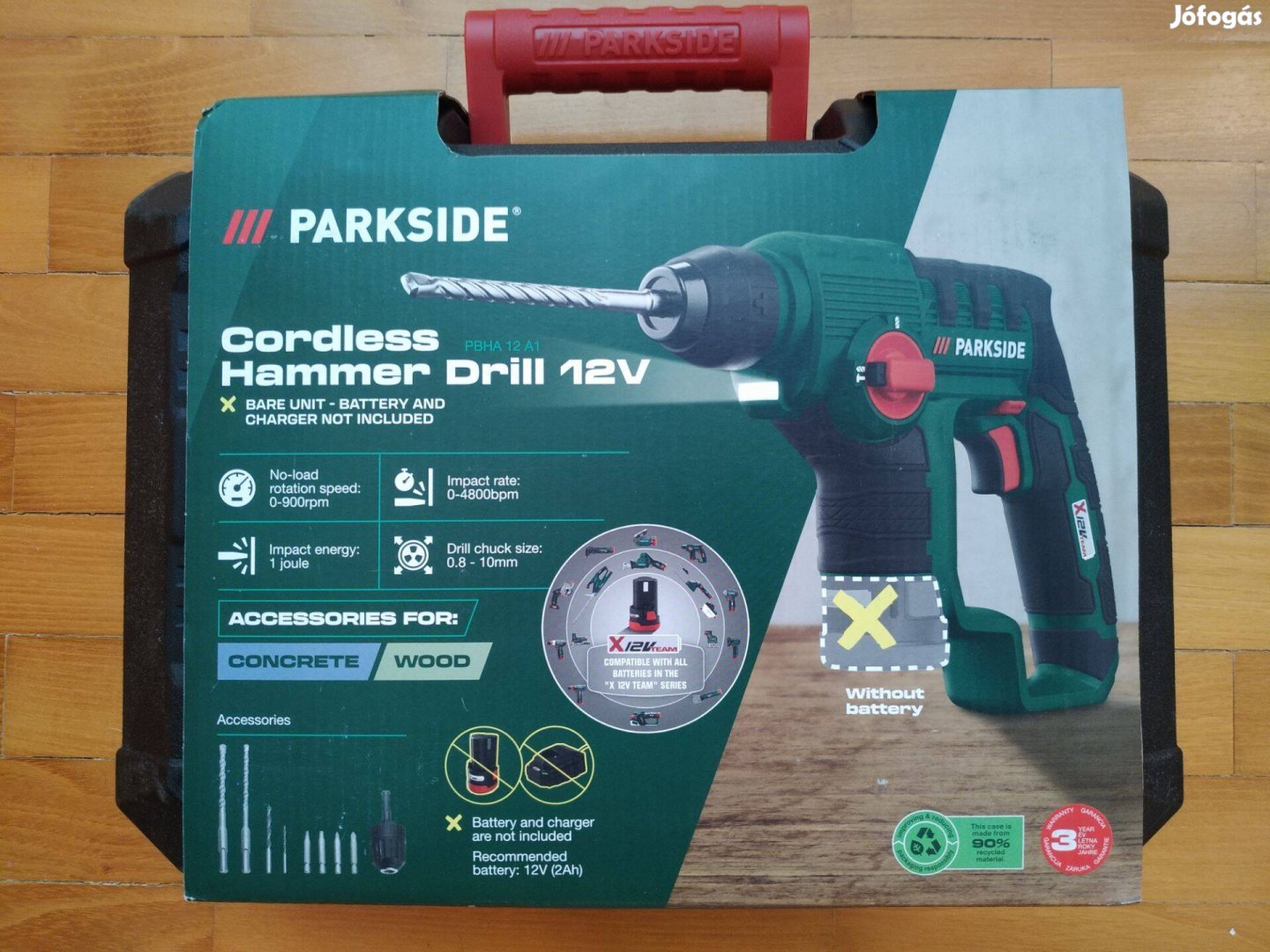 Parkside Pbha12 12 Volt akkus fúrókalapács fúró csavarozó új 3 év gari