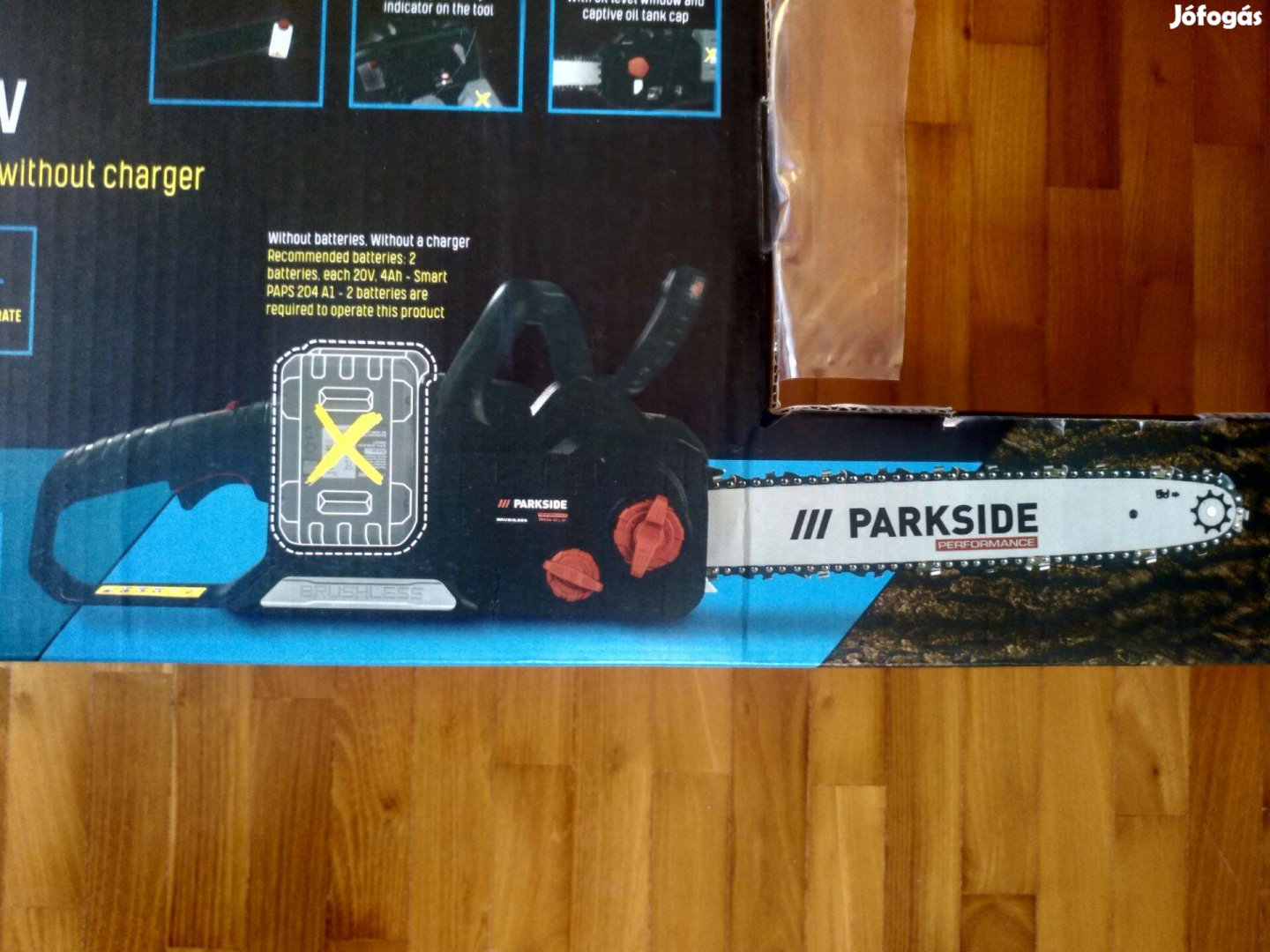 Parkside Performance legerősebb akkus láncfűrész 40 Volt 5 év gari, új