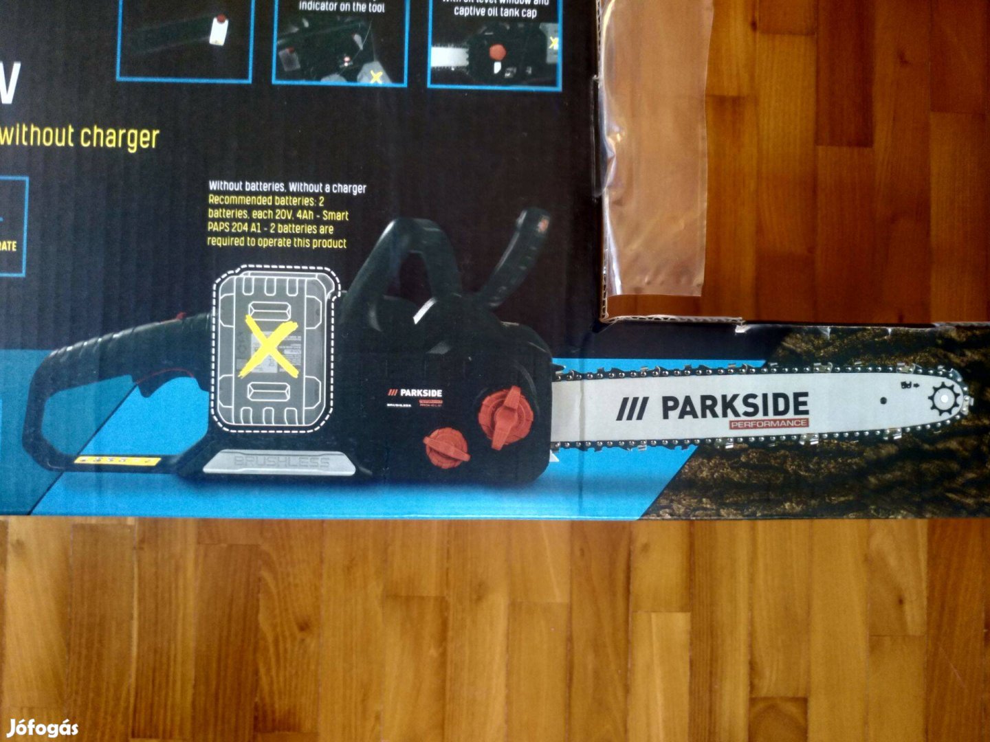 Parkside Performance legerősebb akkus láncfűrész 40 Volt új 5 év gari