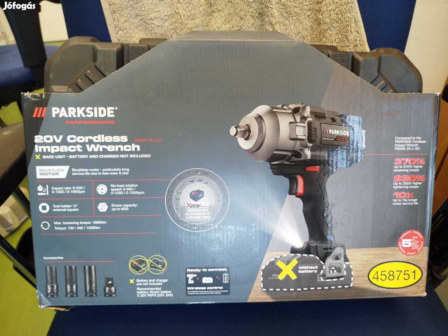 Parkside Perfprmance akkus ütvecsavarozó, ütve csavarozó, Új, 5Év gari