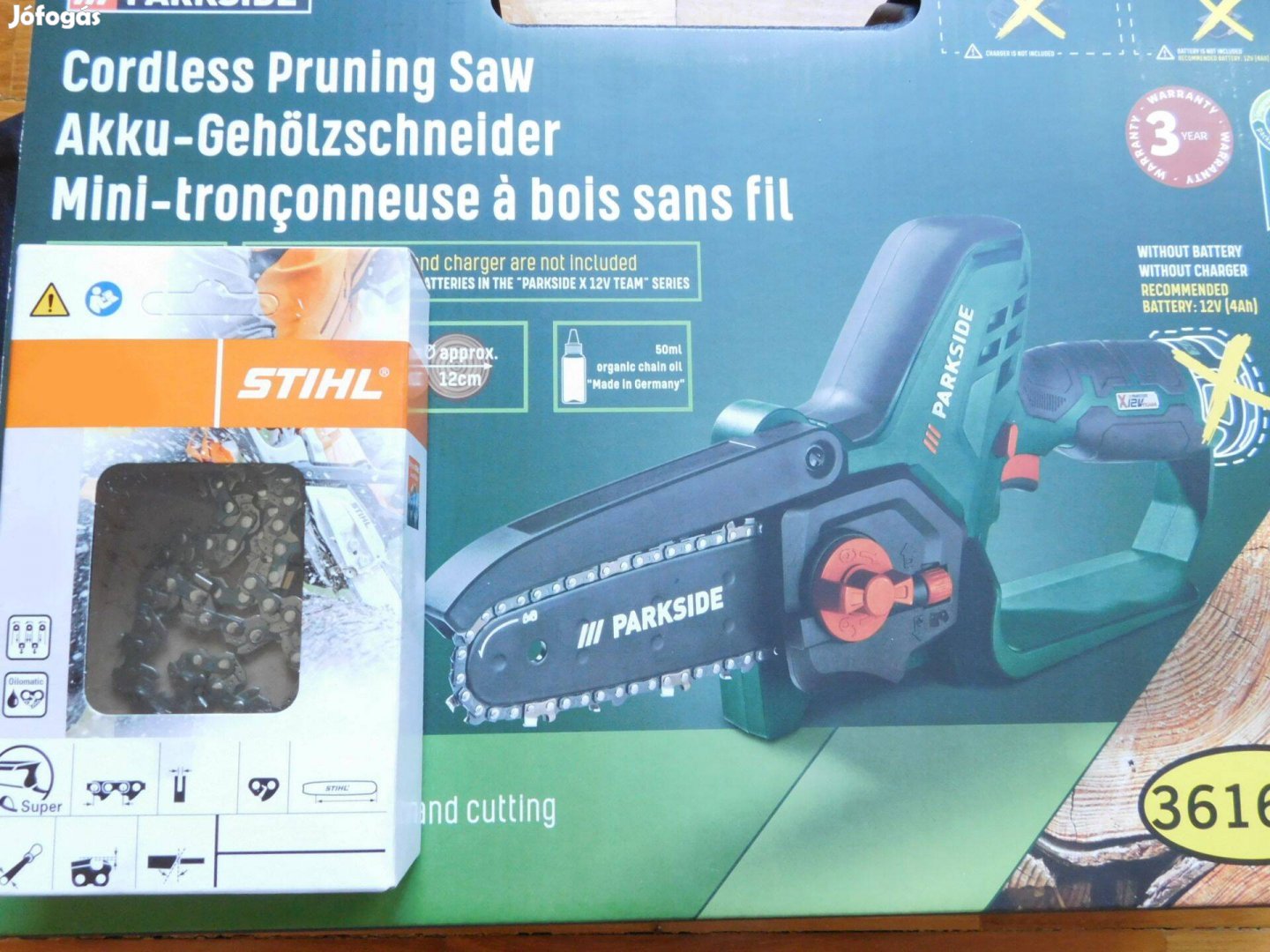 Parkside Pghsa 12 Li A1 akkus mini láncfűrészhez új Stihl lánc