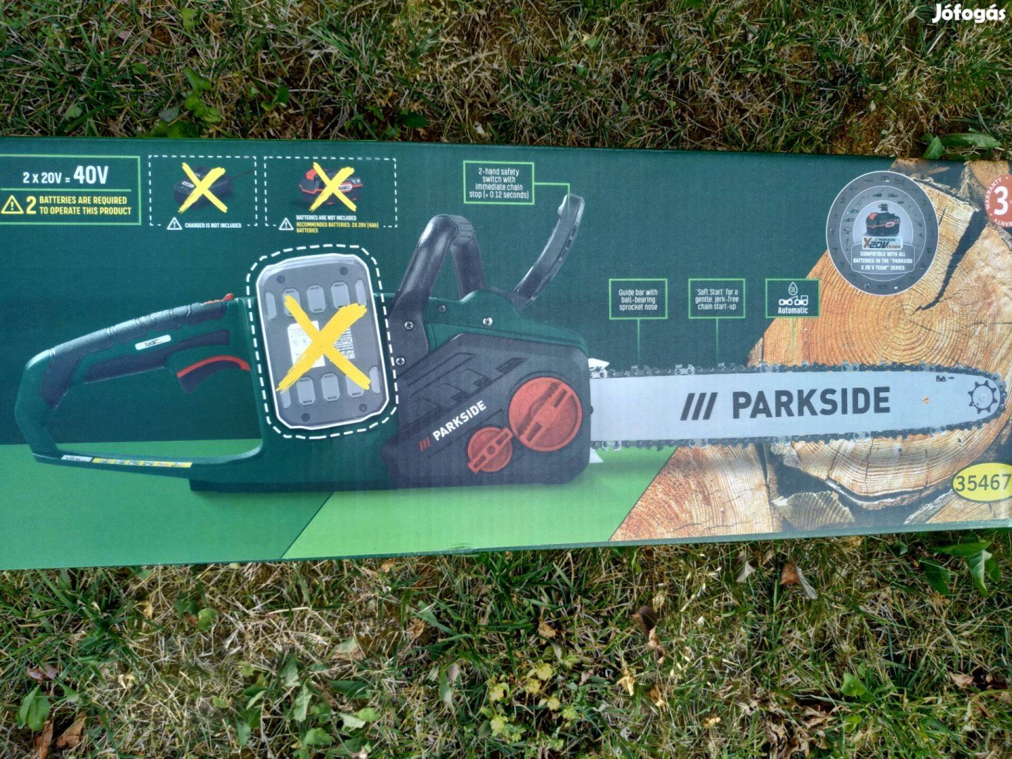 Parkside Pksa 40 akkus láncfűrész 40 Voltos (2x20 Volt) új, bontatlan