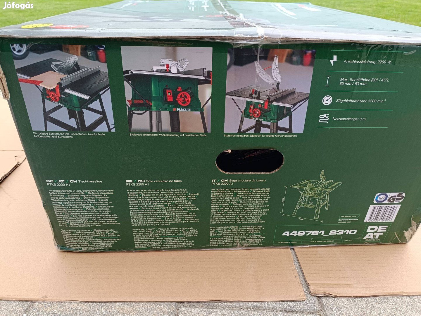 Parkside Ptks 2200 A1 asztali körfűrész fűrész cirkula