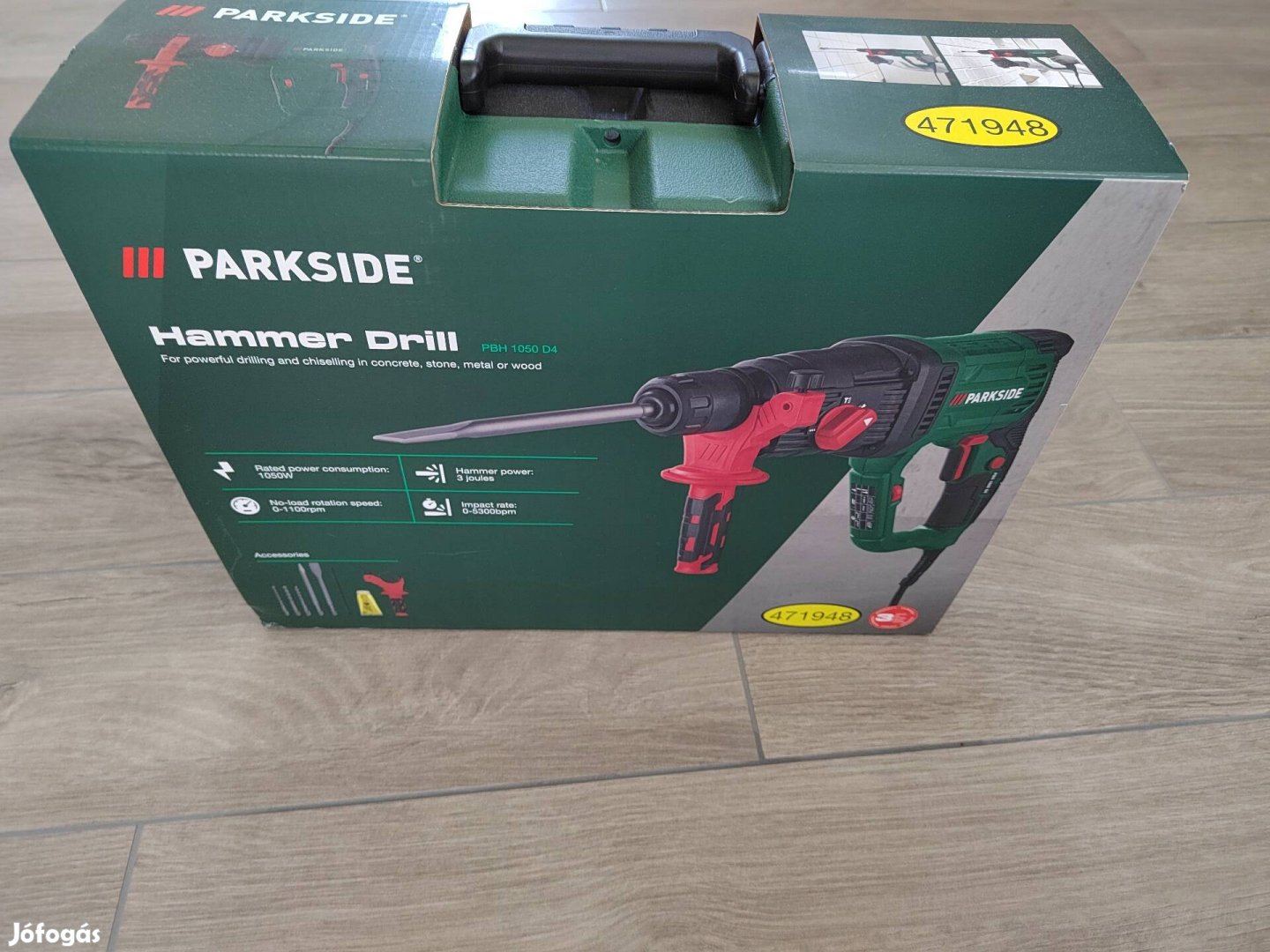 Parkside SDS Plus fúró és vésőkalapács / ütvefúró készlet, 1050W