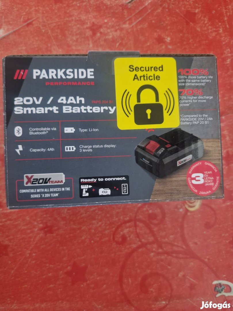 Parkside Új Bontatlan 20V 4ah-es Smart Bluetooth-os akkumulátor 