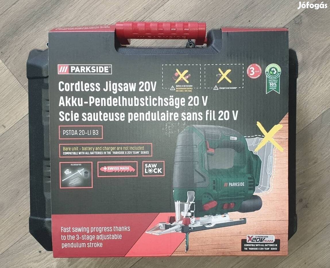 Parkside akkus dugattyús fűrész Pstda 20 Li-B3 20V