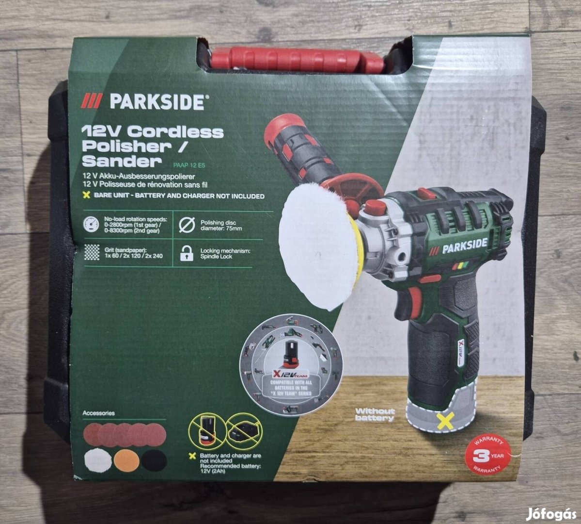 Parkside akkus polírozó Paap 12 E5