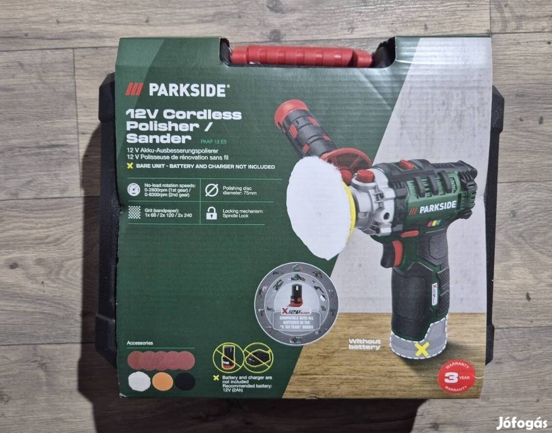Parkside akkus polírozó Paap 12 E5