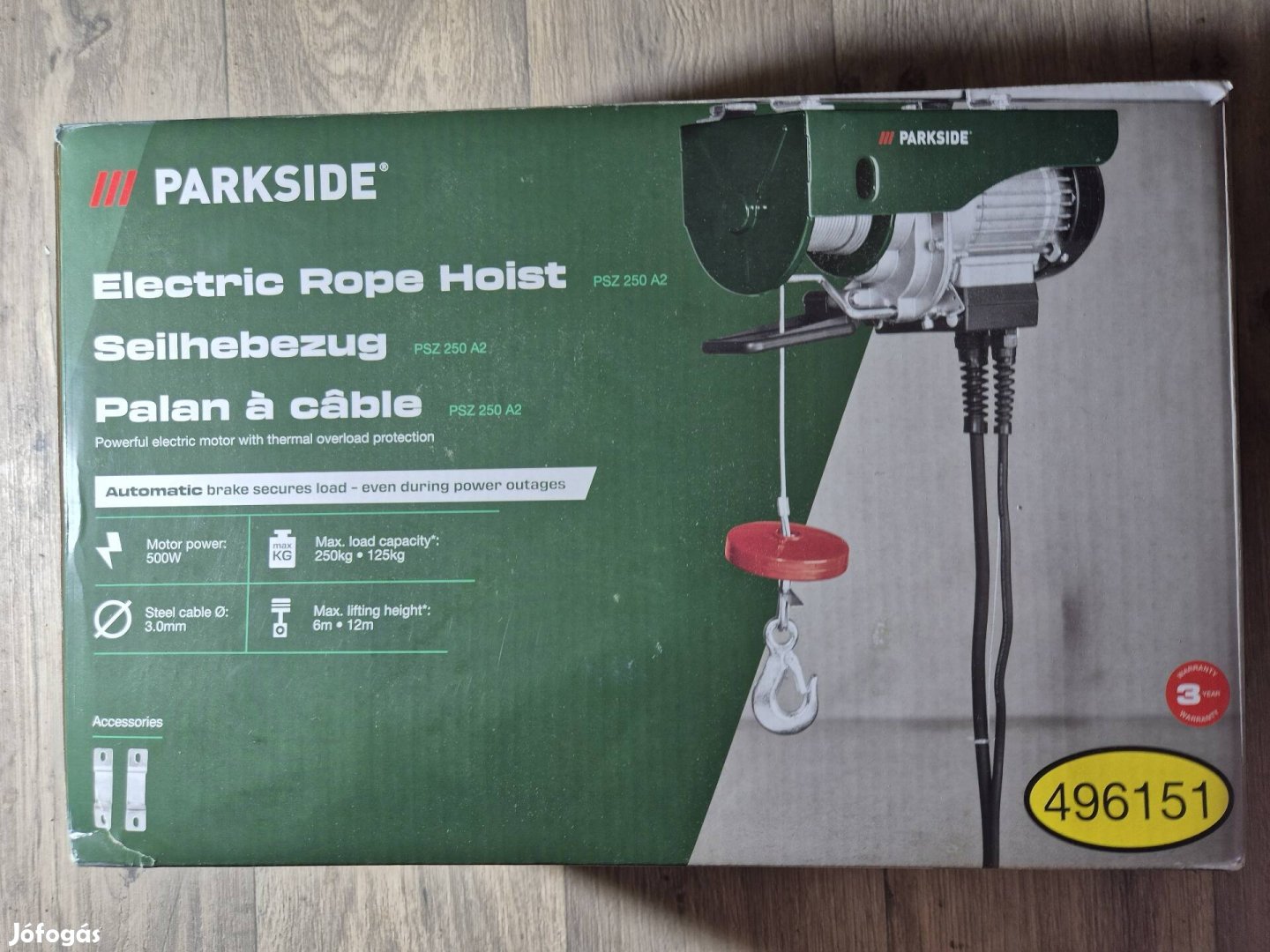 Parkside elektromos csörlő PSZ 250 A2