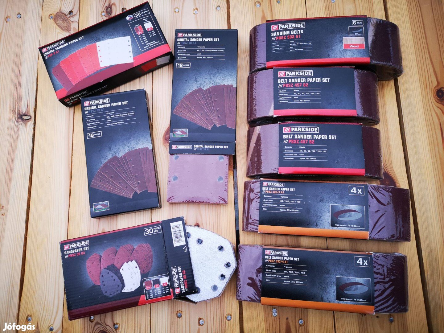 Parkside gépi csiszoló papírok 9 doboz egyben