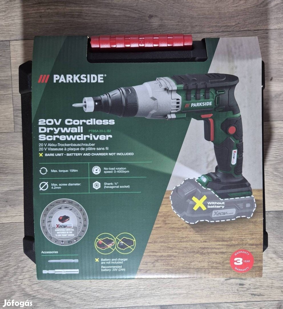 Parkside gipszkarton csavarozó 20-Li B2