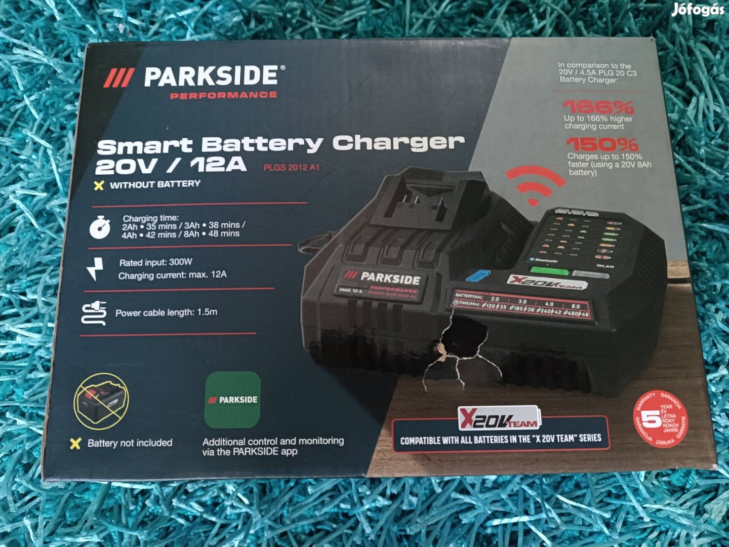 Parkside performance smart akkumulátor töltő 20V 12A akkutöltő