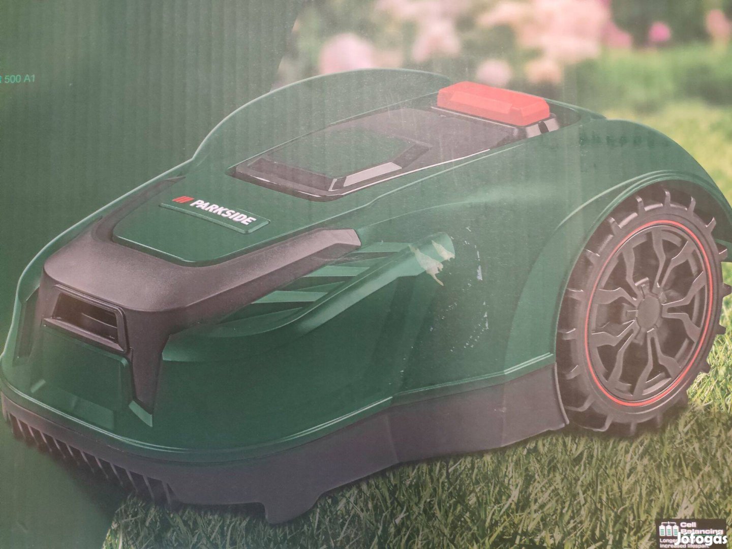 Parkside robotfűnyíró új, bontatlan doboz, 3 év Lidl gari, Lidl blokk