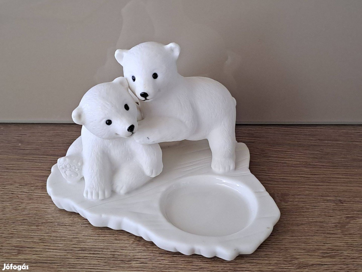 Partylite porcelán jegesmedvék dísztárgy, figurális porcelán