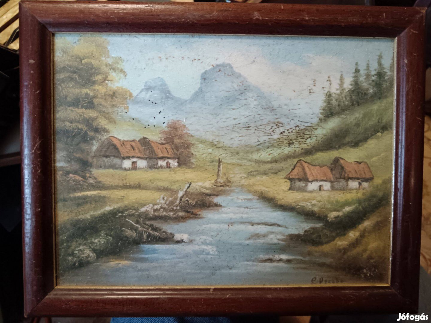 Patak a falu közepén , festmény