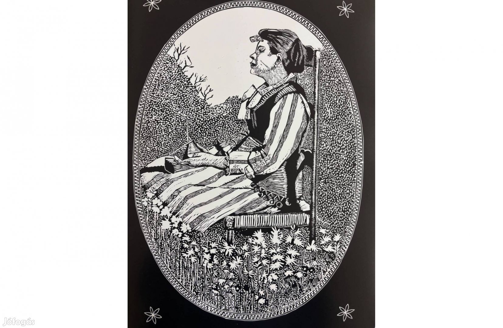 Pataky Béla Álmoska linómetszet, képzőművészeti alkotás