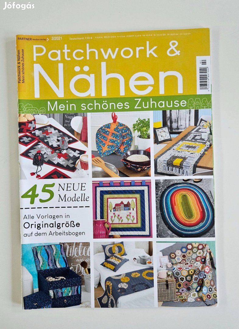 Patchwork & Nähen 2021/2 német nyelvű kreatív magazin