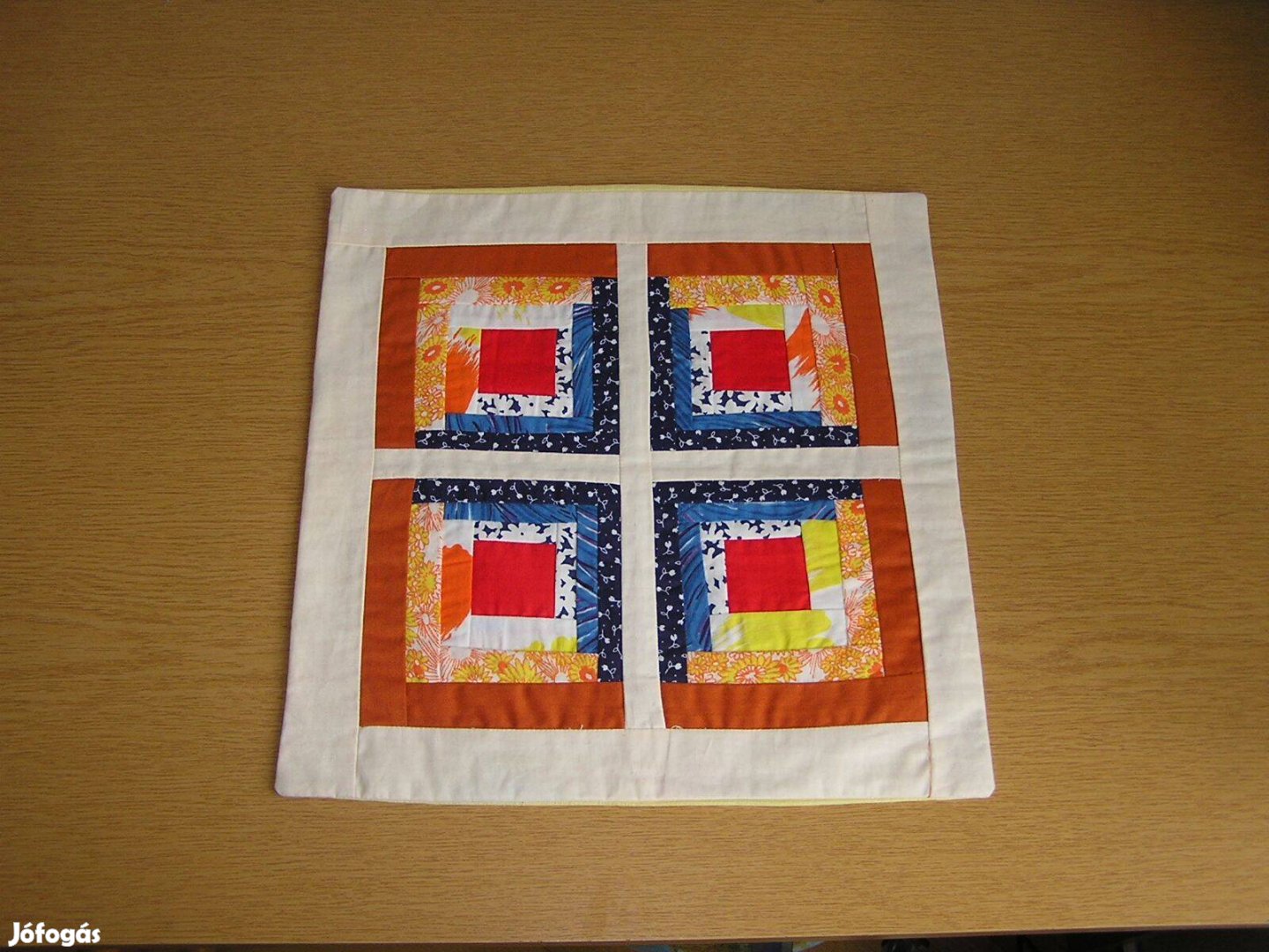 Patchwork párnahuzat narancs szinű