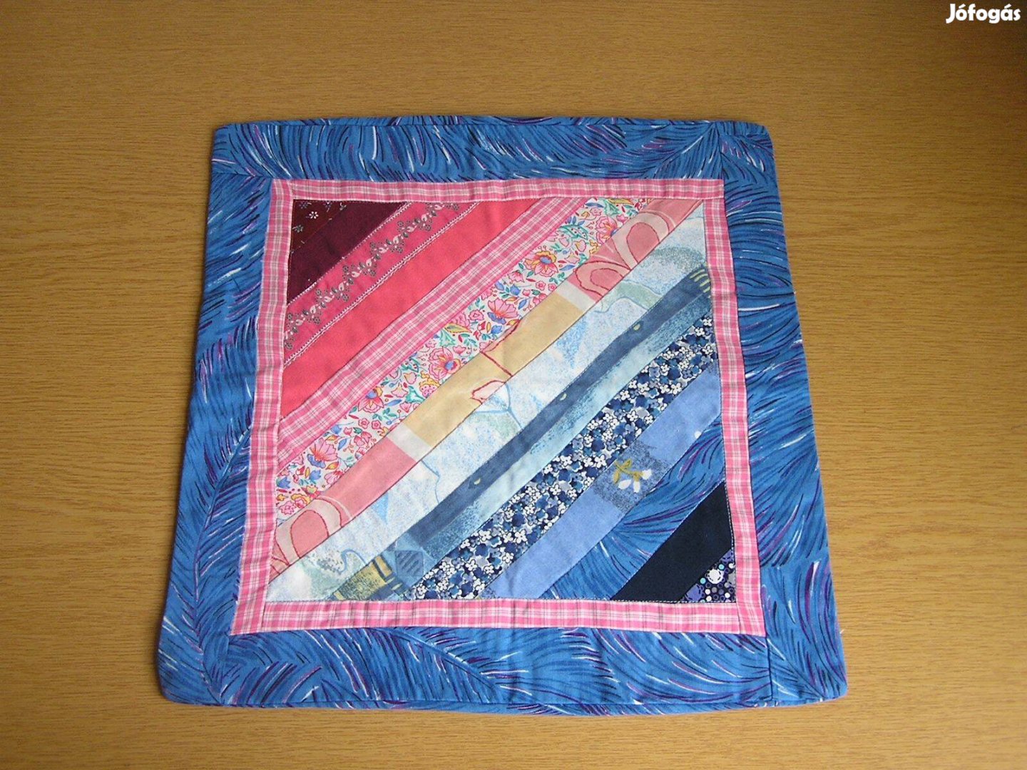 Patchwork párnahuzat pink-kék