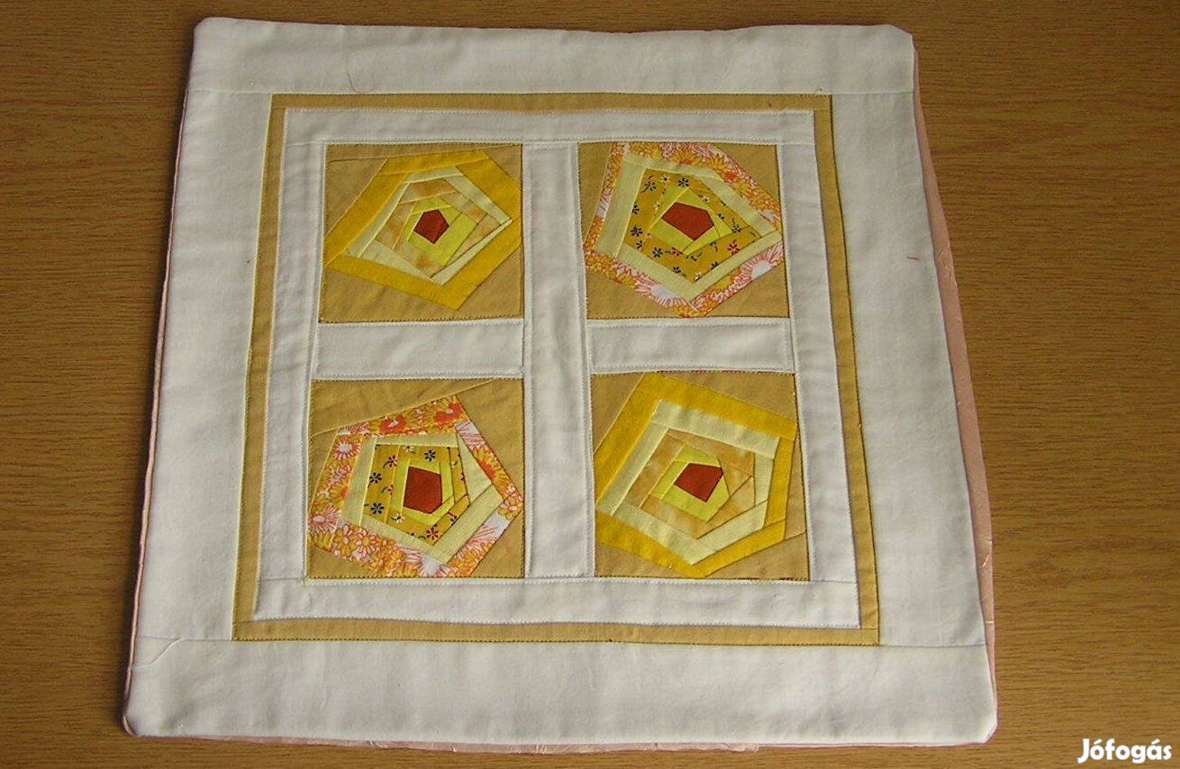 Patchwork párnahuzat sárga