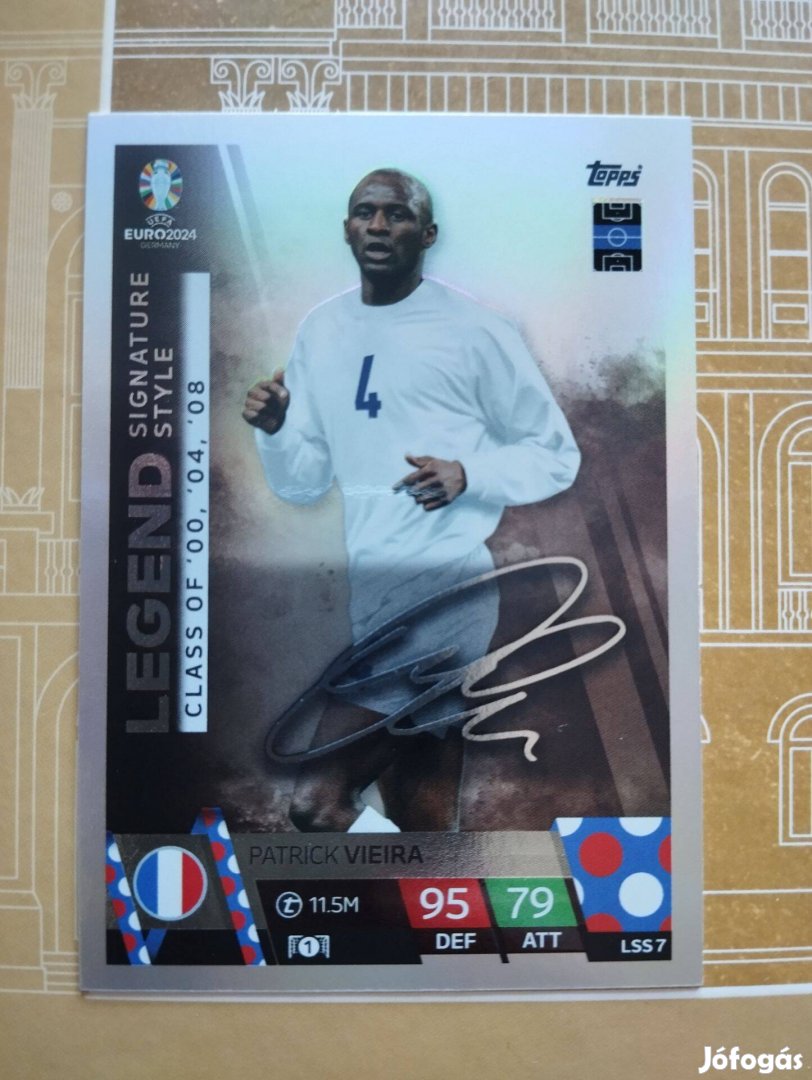 Patrick Vieira (Franciaország) Legend Signature Style Euro 2024 kártya