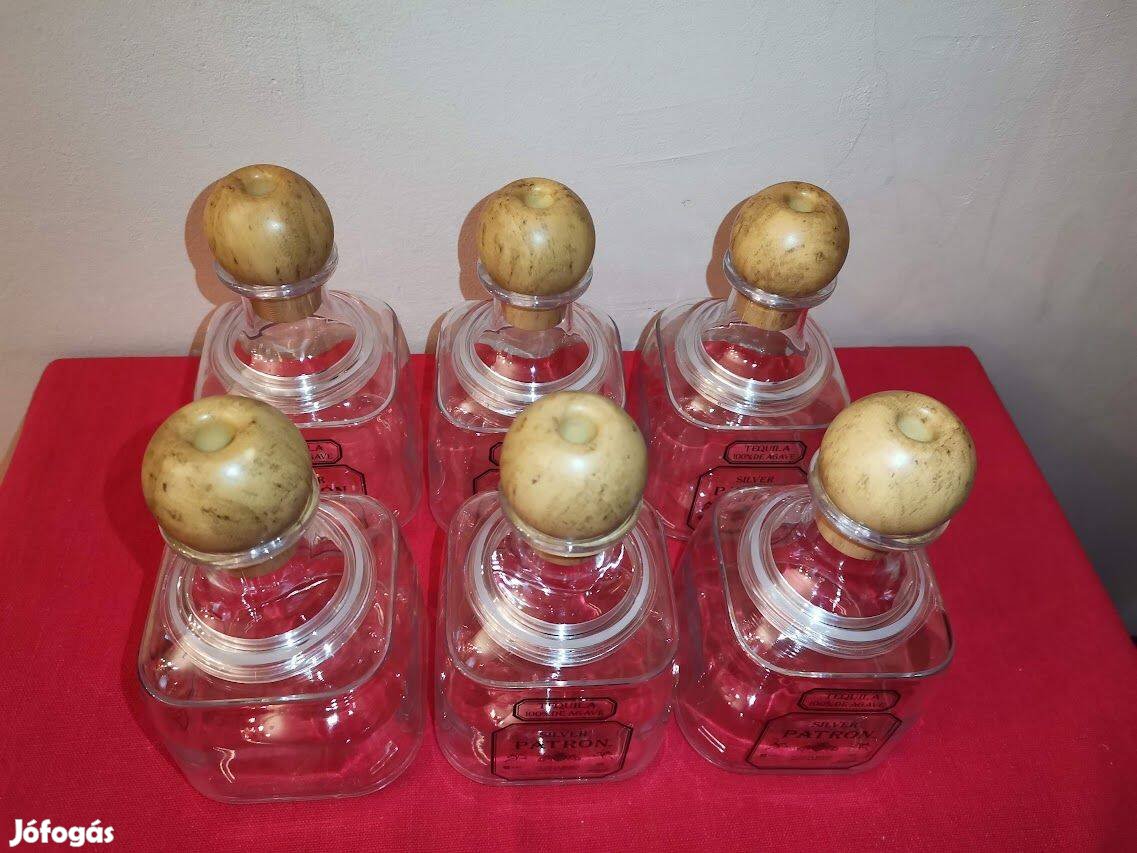 Patron Tequila műanyag átlátszó ivópohár palack szuvenír