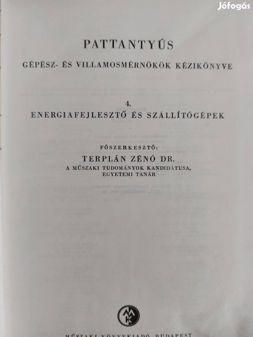 Pattantyús Gépész- és Villamosmérnökök Kézikönyve