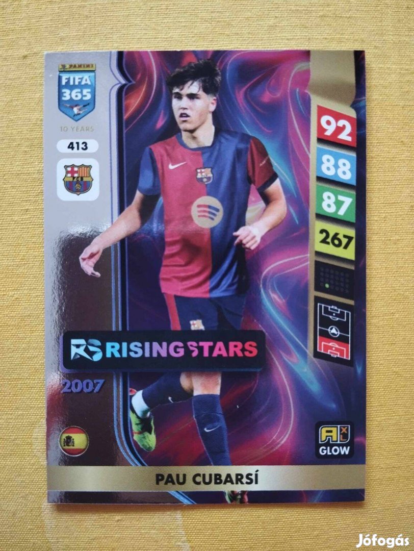 Pau Cubarsi (Barcelona) FIFA 365 2025 GLOW Rising Star focis kártya