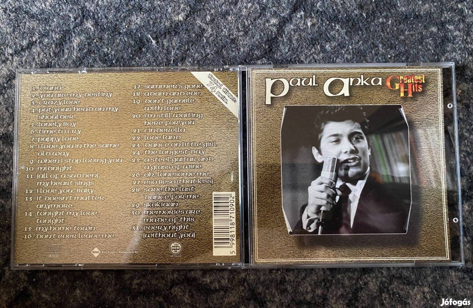 Paul Anka -Greatest Hits CD, Új,Posta megoldható