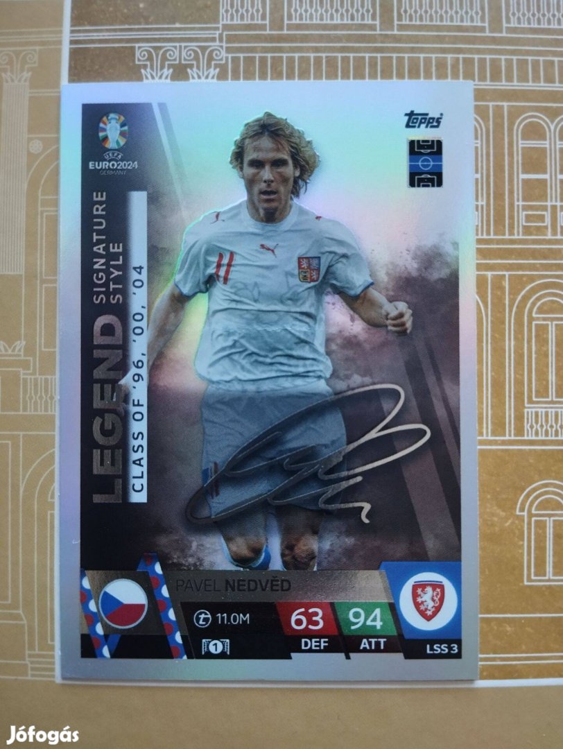 Pavel Nedved (Csehország) Legend Signature Style Euro 2024 kártya