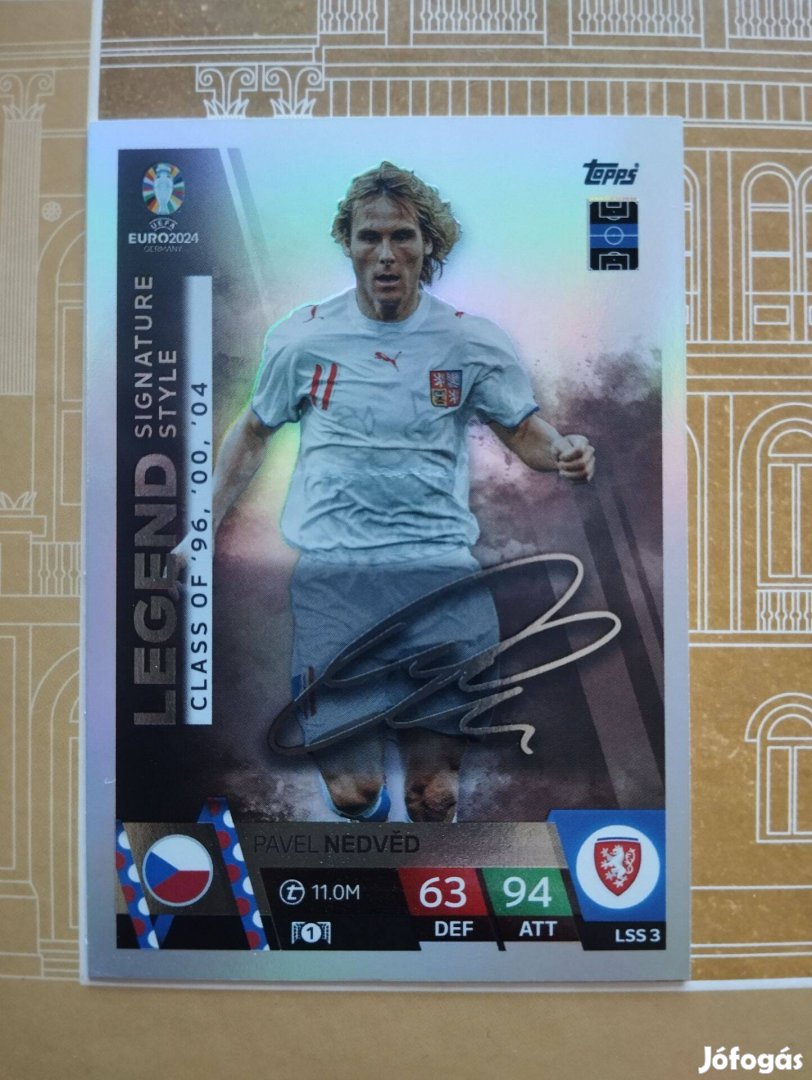 Pavel Nedved (Csehország) Legend Signature Style Euro 2024 kártya