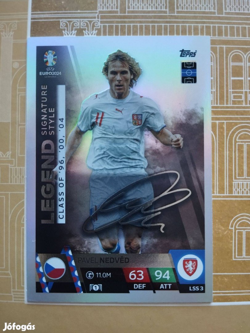 Pavel Nedved (Csehország) Legend Signature Style Euro 2024 kártya