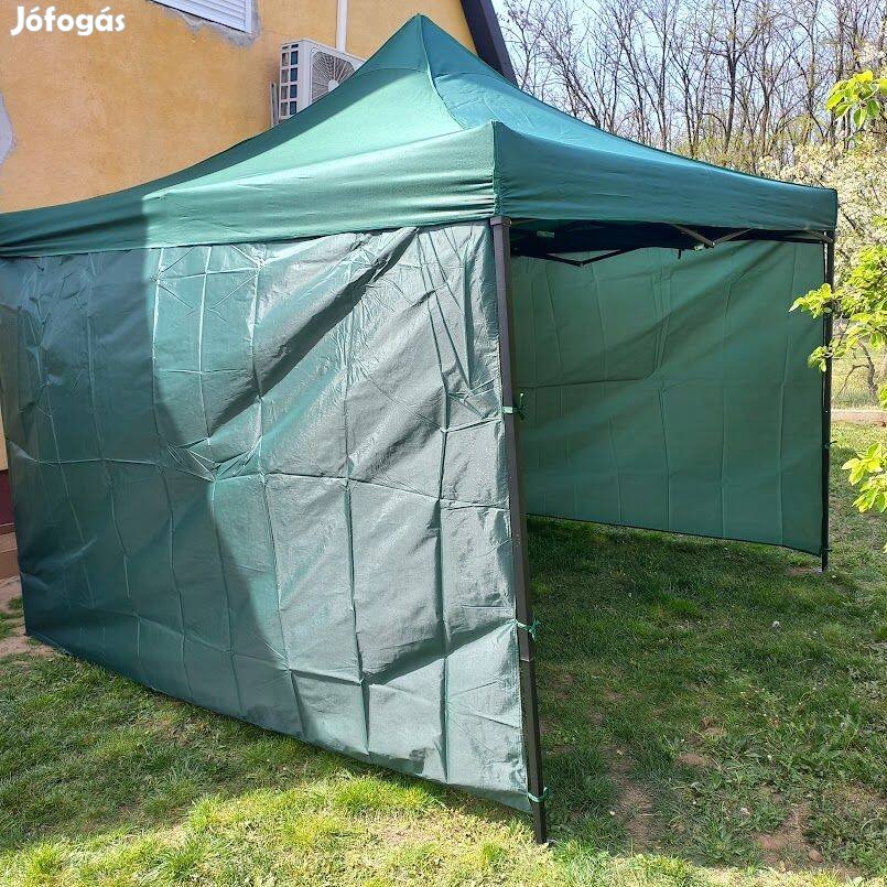 Pavilon sátor 3x3 horgász zöld v. kék Oldalfal 3m x 3x2m 9m hossz