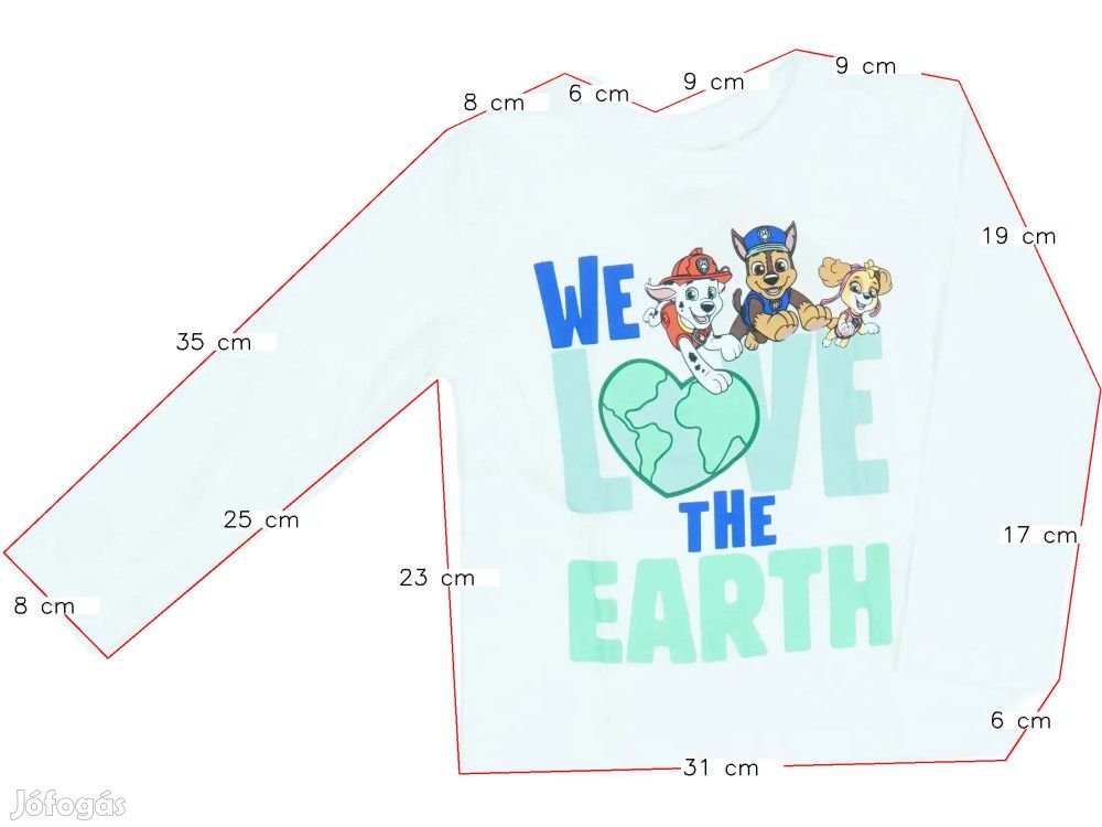 Paw Patrol Új (címkés) Fiú Hosszú ujjú felső (Méret: 104)
