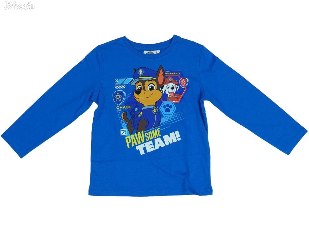 Paw Patrol Új (címkés) Fiú Hosszú ujjú felső (Méret: 122)