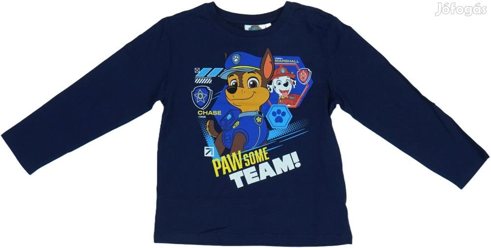 Paw Patrol Új (címkés) Fiú Hosszú ujjú felső (Méret: 122)