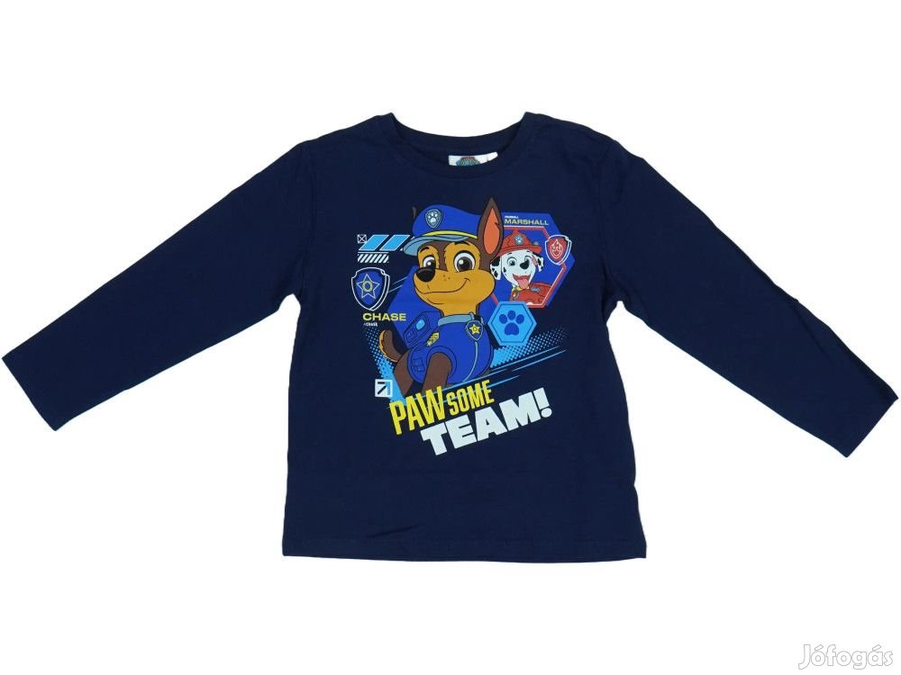 Paw Patrol Új (címkés) Fiú Hosszú ujjú felső (Méret: 122)