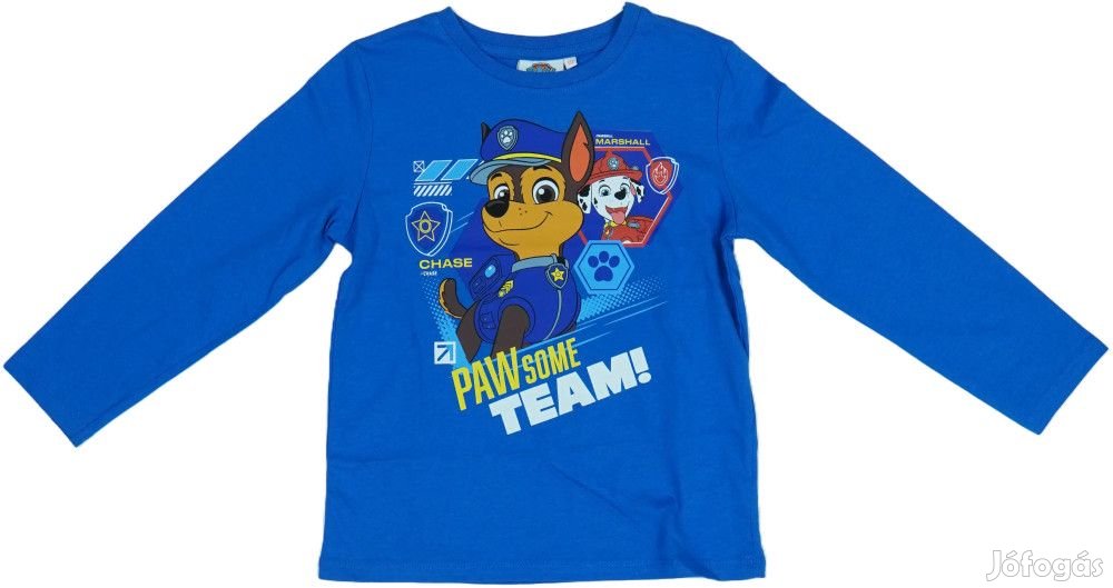 Paw Patrol Új (címkés) Fiú Hosszú ujjú felső (Méret: 122)
