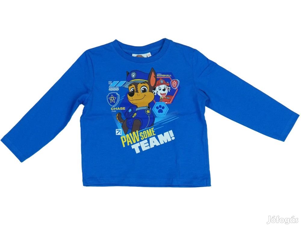 Paw Patrol Új (címkés) Fiú Hosszú ujjú felső (Méret: 92)