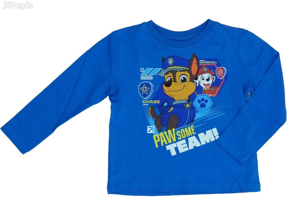 Paw Patrol Új (címkés) Fiú Hosszú ujjú felső (Méret: 92)