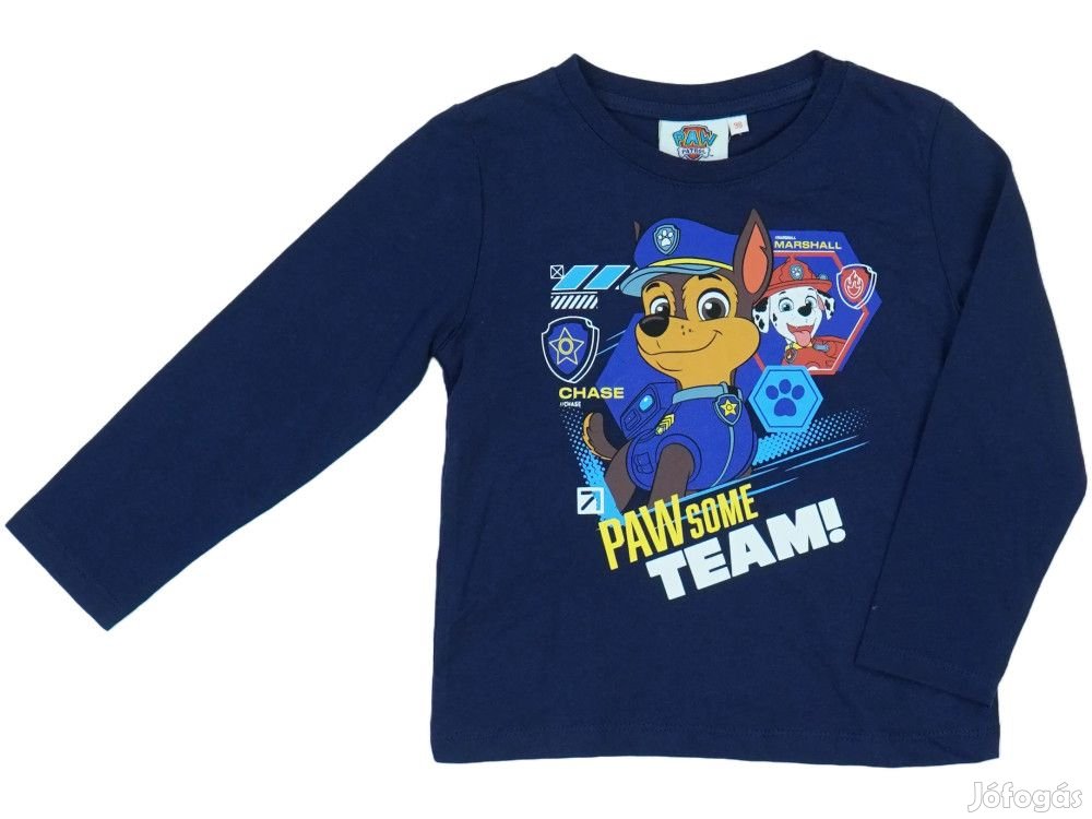 Paw Patrol Új (címkés) Fiú Hosszú ujjú felső (Méret: 98)